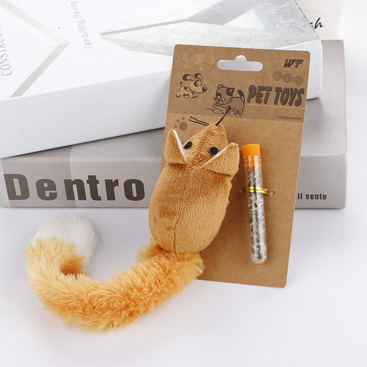 Souris en Peluche avec Herbe à Chat – Jouet Mignon et Apaisant pour Chat
