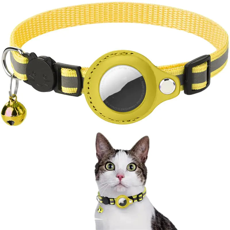 Collier Réfléchissant pour Animaux avec Clochette et Porte-Airtag