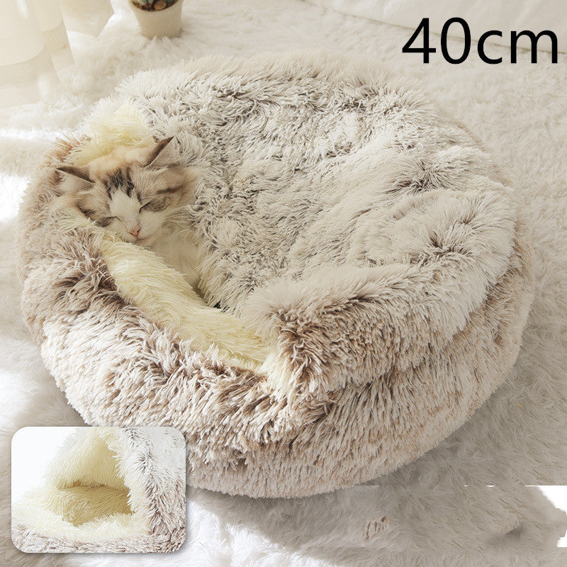 Lit douillet 2 en 1 pour chats et petits chiens – Ultra moelleux & chaud