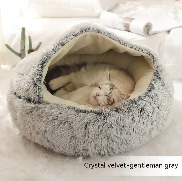Lit douillet 2 en 1 pour chats et petits chiens – Ultra moelleux & chaud