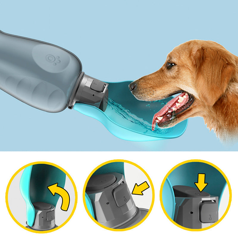 Bouteille d’eau portable Pattes et Câlins – Hydratation facile pour chien (800 ml, modèle Classique)