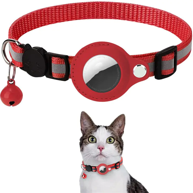 Collier Réfléchissant pour Animaux avec Clochette et Porte-Airtag