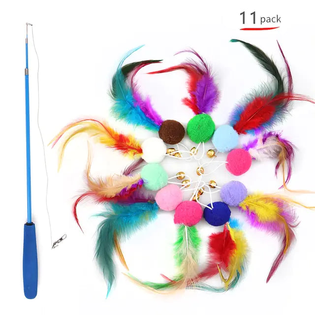 Jouet à Plume Rétractable pour Chats d'Intérieur