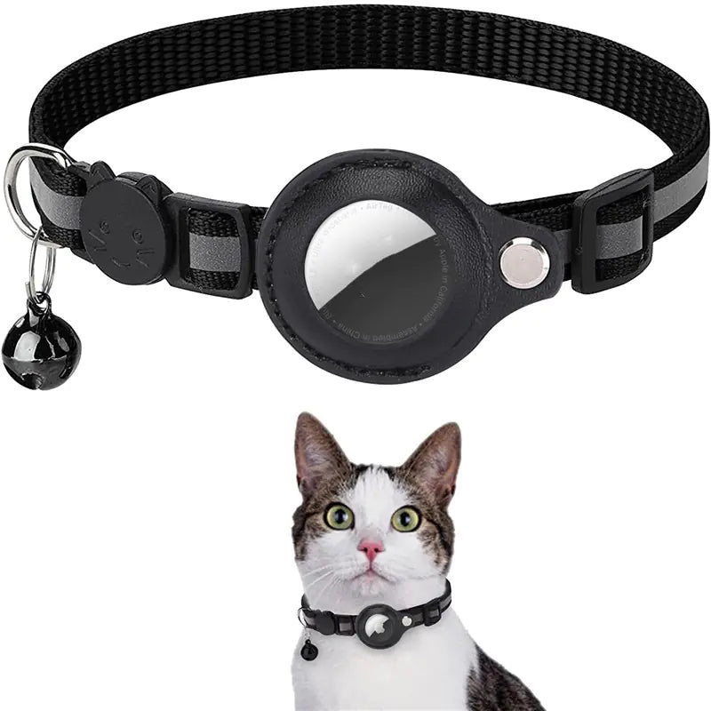 Collier Réfléchissant pour Animaux avec Clochette et Porte-Airtag