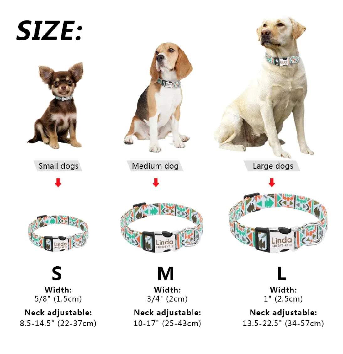 Collier personnalisable pour chien - Gravure incluse