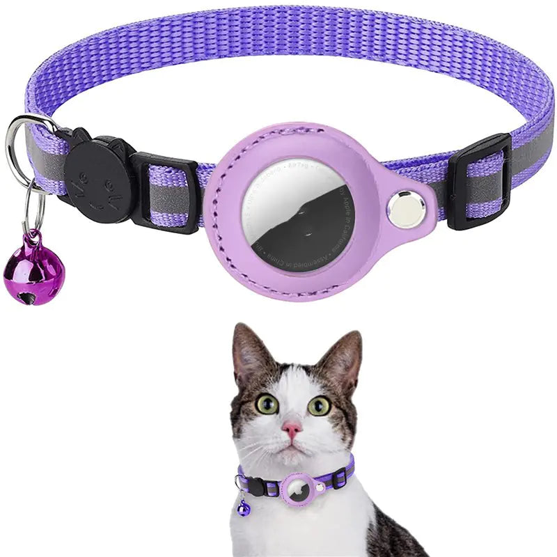 Collier Réfléchissant pour Animaux avec Clochette et Porte-Airtag
