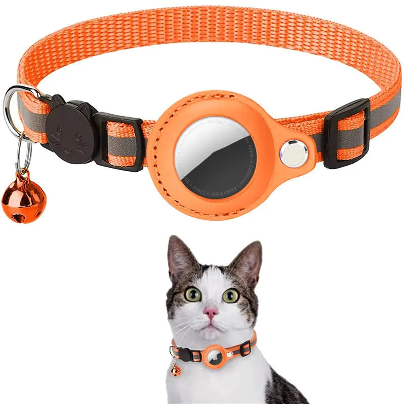 Collier Réfléchissant pour Animaux avec Clochette et Porte-Airtag