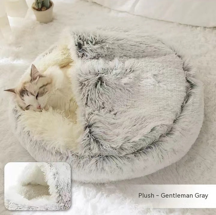 Lit douillet 2 en 1 pour chats et petits chiens – Ultra moelleux & chaud