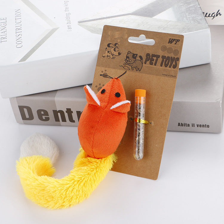 Souris en Peluche avec Herbe à Chat – Jouet Mignon et Apaisant pour Chat