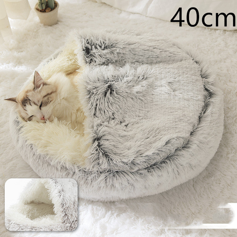 Lit douillet 2 en 1 pour chats et petits chiens – Ultra moelleux & chaud