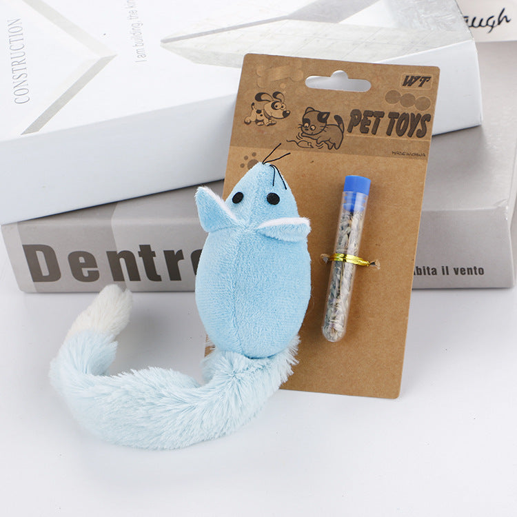 Souris en Peluche avec Herbe à Chat – Jouet Mignon et Apaisant pour Chat