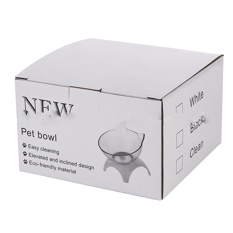 Gamelle Double Antidérapante pour Chat avec Support Surélevé – Distributeur de Nourriture Transparent pour Chats et Chiens – Protège les Vertèbres Cervicales