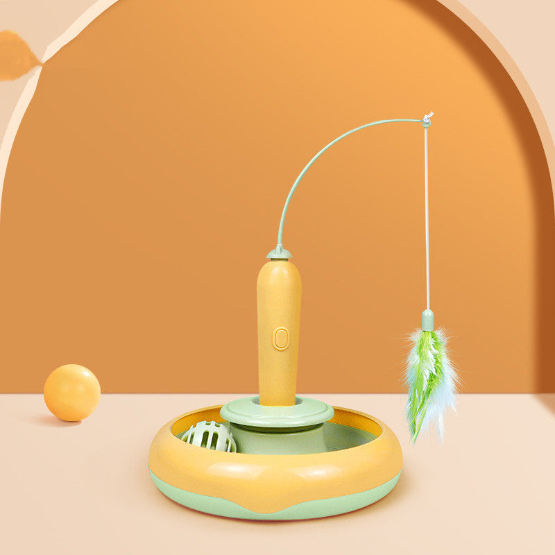 Jouet interactif pour chat – Électronique, sans fil, sûr et stimulant – Plastique résistant – Couleurs orange-bleu ou jaune-vert – Sans chargeur requis