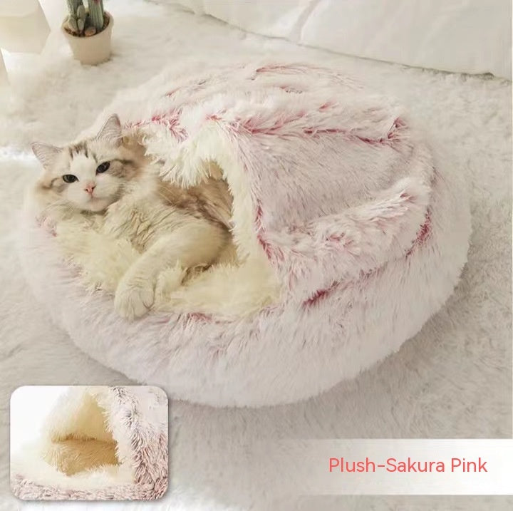 Lit douillet 2 en 1 pour chats et petits chiens – Ultra moelleux & chaud
