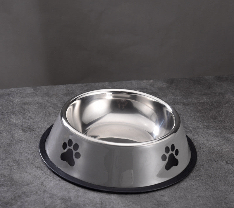 Gamelle pour chien et chat – Acier inoxydable antidérapant – Plusieurs tailles (15 à 30 cm) – Blanc ou gris – Robuste et hygiénique