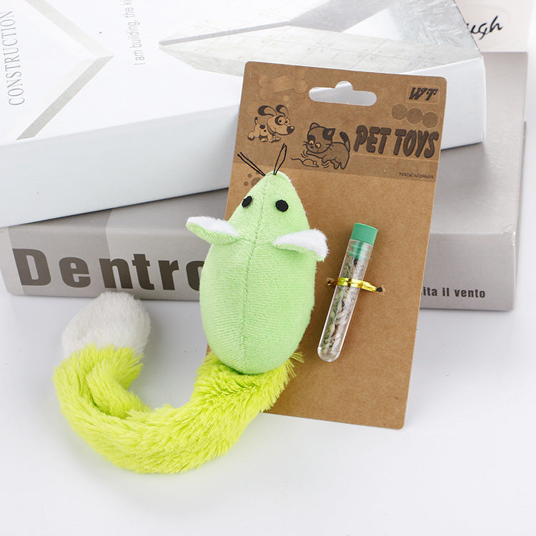 Souris en Peluche avec Herbe à Chat – Jouet Mignon et Apaisant pour Chat
