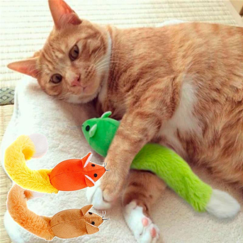 Souris en Peluche avec Herbe à Chat – Jouet Mignon et Apaisant pour Chat