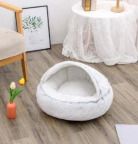 Lit douillet 2 en 1 pour chats et petits chiens – Ultra moelleux & chaud