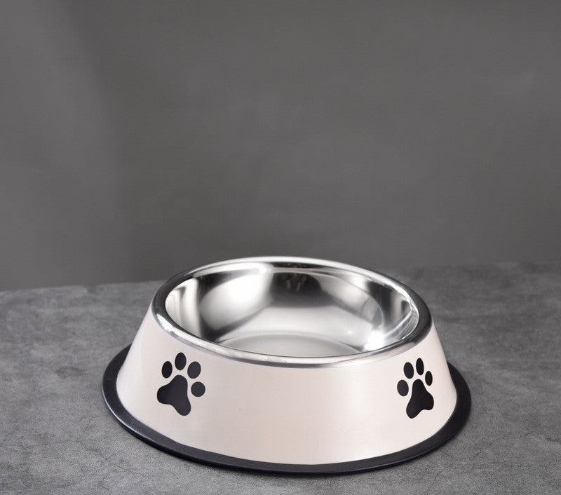 Gamelle pour chien et chat – Acier inoxydable antidérapant – Plusieurs tailles (15 à 30 cm) – Blanc ou gris – Robuste et hygiénique