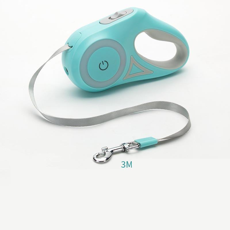 Retractable leash with light
