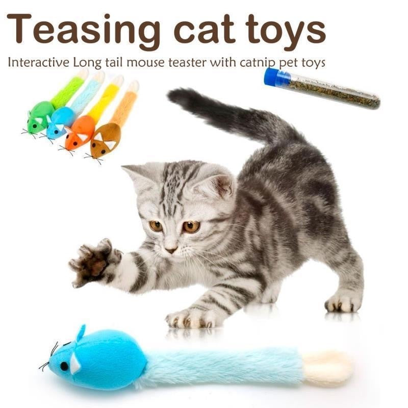 Souris en Peluche avec Herbe à Chat – Jouet Mignon et Apaisant pour Chat