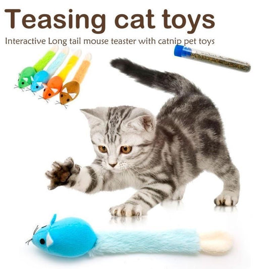 Souris en Peluche avec Herbe à Chat – Jouet Mignon et Apaisant pour Chat