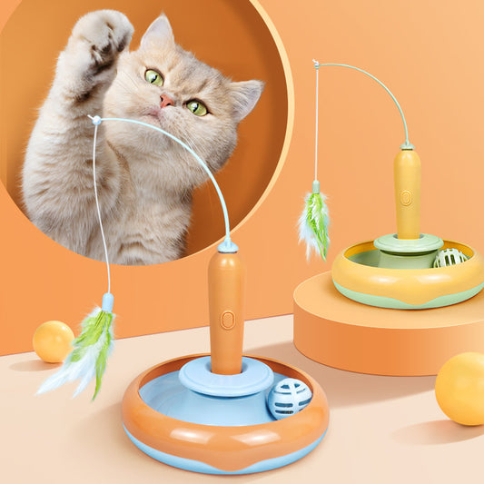 Jouet interactif pour chat – Électronique, sans fil, sûr et stimulant – Plastique résistant – Couleurs orange-bleu ou jaune-vert – Sans chargeur requis