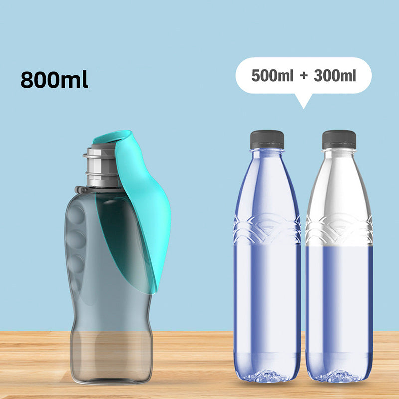 Bouteille d’eau portable Pattes et Câlins – Hydratation facile pour chien (800 ml, modèle Classique)
