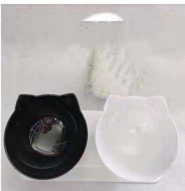 Gamelle Double Antidérapante pour Chat avec Support Surélevé – Distributeur de Nourriture Transparent pour Chats et Chiens – Protège les Vertèbres Cervicales