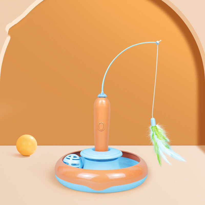 Jouet interactif pour chat – Électronique, sans fil, sûr et stimulant – Plastique résistant – Couleurs orange-bleu ou jaune-vert – Sans chargeur requis