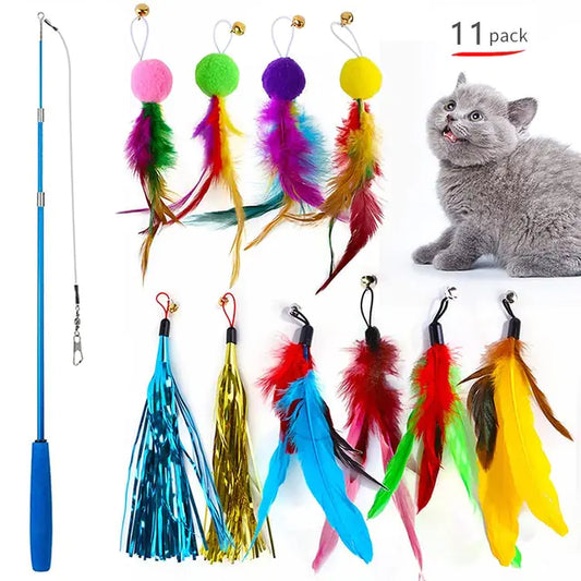 Jouet à Plume Rétractable pour Chats d'Intérieur