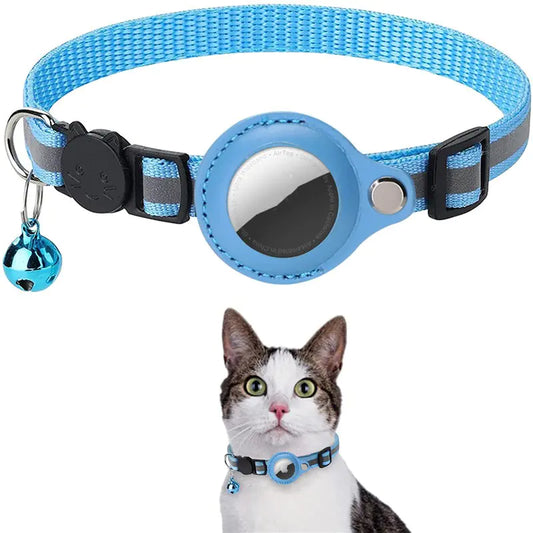 Collier Réfléchissant pour Animaux avec Clochette et Porte-Airtag